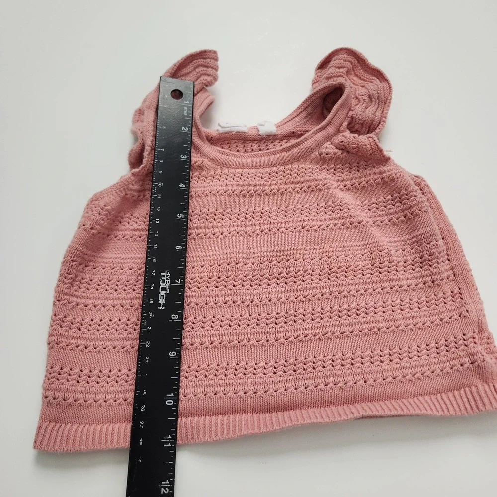 GAP‎ Kids 100% Cotton Pink Knit Ruffle Sleeve tank Top Girls Size XS 4-5